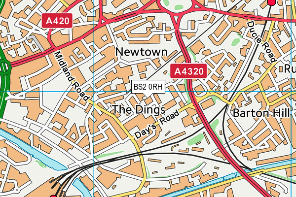 BS2 0RH map - OS VectorMap District (Ordnance Survey)