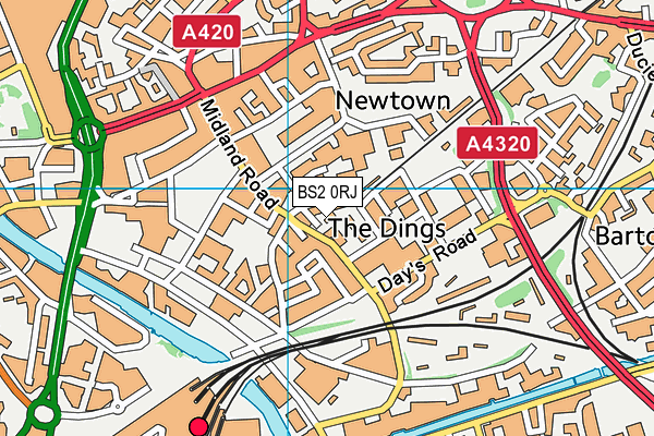 BS2 0RJ map - OS VectorMap District (Ordnance Survey)