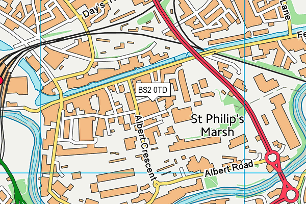 BS2 0TD map - OS VectorMap District (Ordnance Survey)