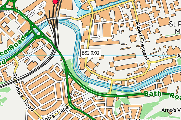 BS2 0XQ map - OS VectorMap District (Ordnance Survey)