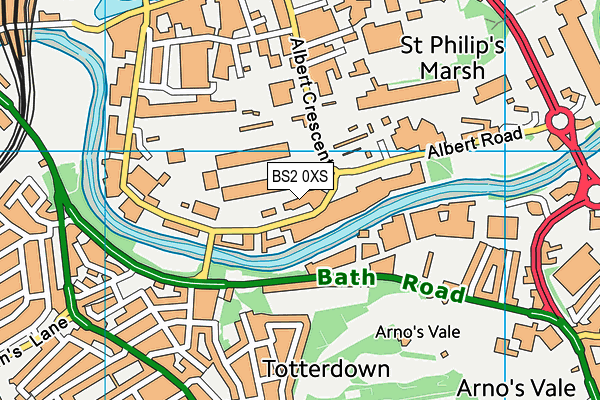 BS2 0XS map - OS VectorMap District (Ordnance Survey)