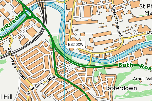 BS2 0XW map - OS VectorMap District (Ordnance Survey)