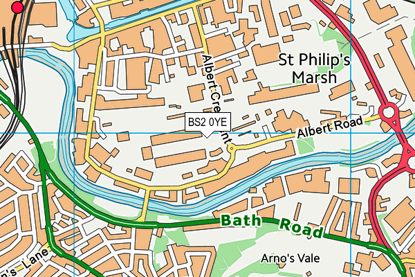 BS2 0YE map - OS VectorMap District (Ordnance Survey)