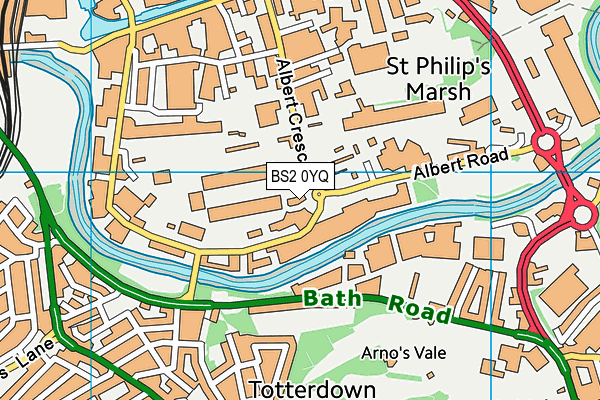 BS2 0YQ map - OS VectorMap District (Ordnance Survey)