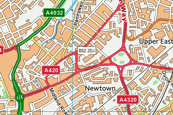 BS2 2DJ map - OS VectorMap District (Ordnance Survey)