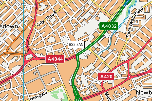 BS2 8AN map - OS VectorMap District (Ordnance Survey)