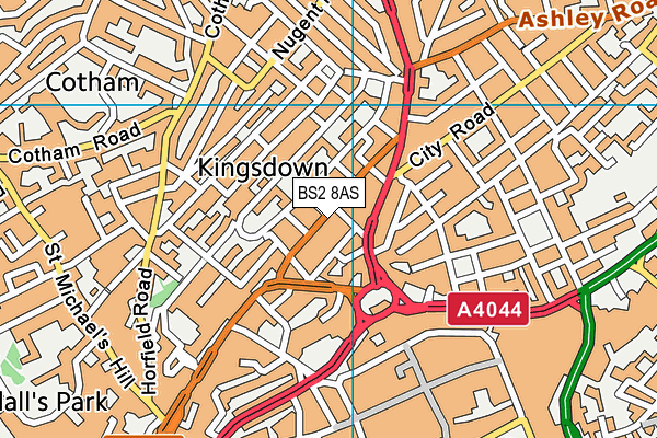 BS2 8AS map - OS VectorMap District (Ordnance Survey)