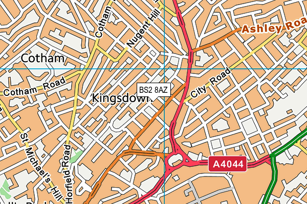 BS2 8AZ map - OS VectorMap District (Ordnance Survey)