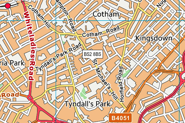 BS2 8BS map - OS VectorMap District (Ordnance Survey)