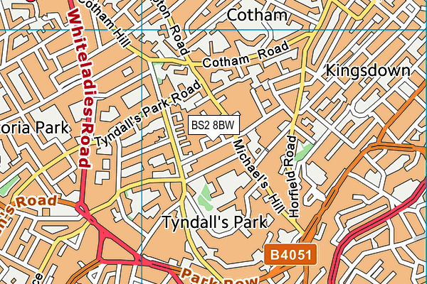 BS2 8BW map - OS VectorMap District (Ordnance Survey)