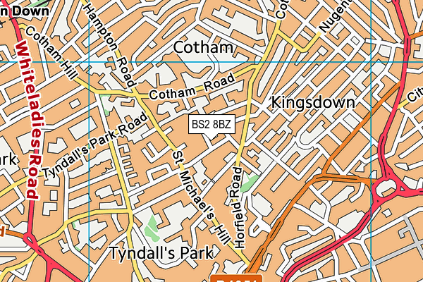 BS2 8BZ map - OS VectorMap District (Ordnance Survey)