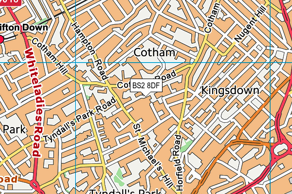 BS2 8DF map - OS VectorMap District (Ordnance Survey)