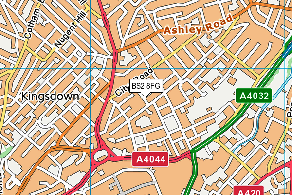 BS2 8FG map - OS VectorMap District (Ordnance Survey)