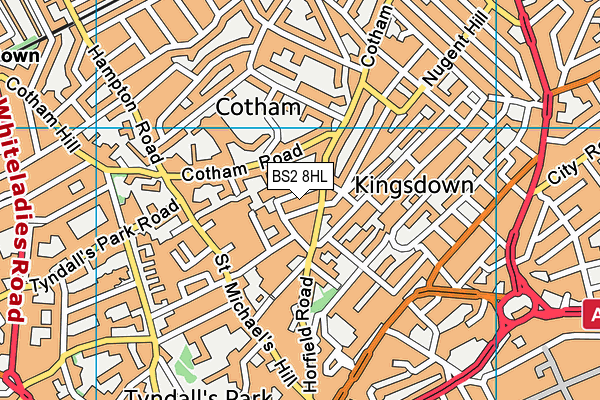 Kingsdown Leisure Centre (Closed) map (BS2 8HL) - OS VectorMap District (Ordnance Survey)