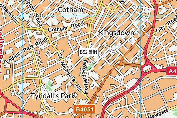 BS2 8HN map - OS VectorMap District (Ordnance Survey)