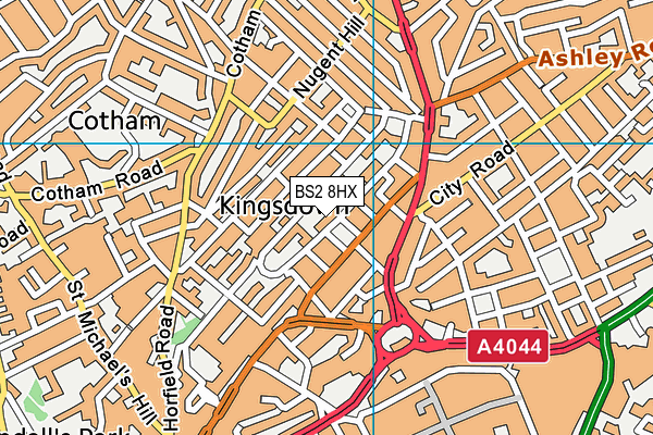 BS2 8HX map - OS VectorMap District (Ordnance Survey)