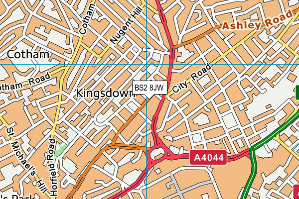 BS2 8JW map - OS VectorMap District (Ordnance Survey)