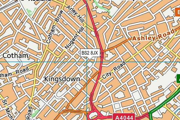 BS2 8JX map - OS VectorMap District (Ordnance Survey)