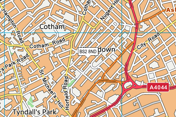 BS2 8ND map - OS VectorMap District (Ordnance Survey)