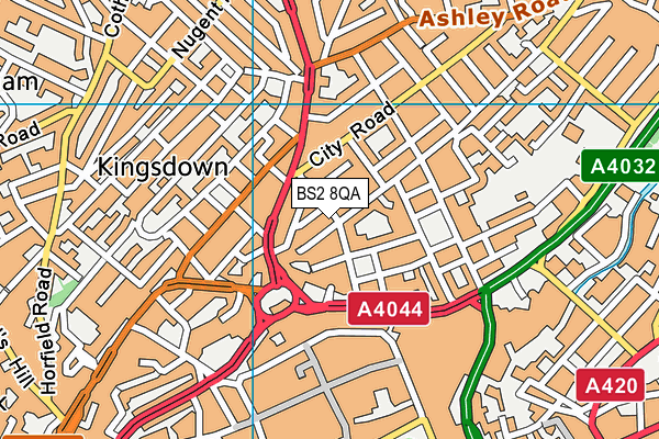 BS2 8QA map - OS VectorMap District (Ordnance Survey)