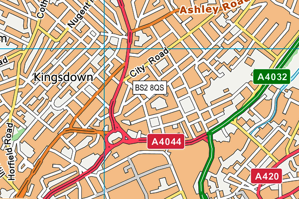 BS2 8QS map - OS VectorMap District (Ordnance Survey)