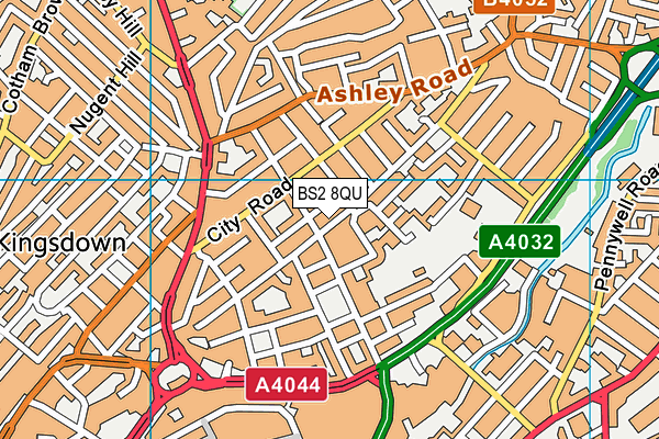 BS2 8QU map - OS VectorMap District (Ordnance Survey)