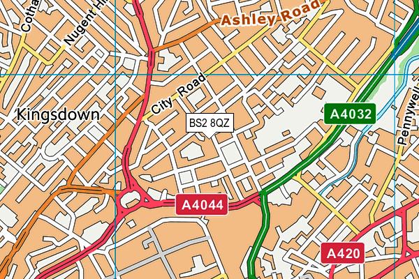 BS2 8QZ map - OS VectorMap District (Ordnance Survey)