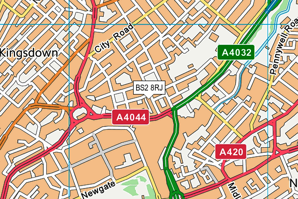 BS2 8RJ map - OS VectorMap District (Ordnance Survey)