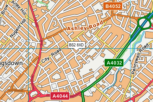BS2 8XD map - OS VectorMap District (Ordnance Survey)