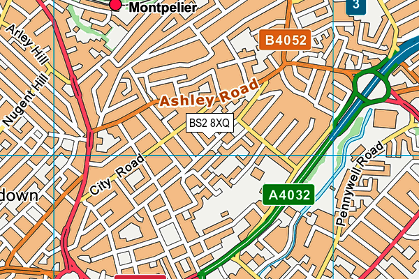 BS2 8XQ map - OS VectorMap District (Ordnance Survey)