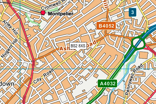 BS2 8XS map - OS VectorMap District (Ordnance Survey)