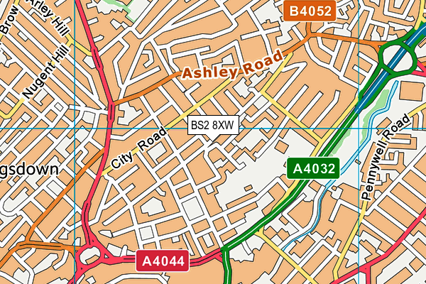 BS2 8XW map - OS VectorMap District (Ordnance Survey)