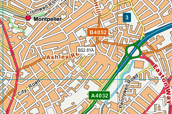 BS2 8YA map - OS VectorMap District (Ordnance Survey)