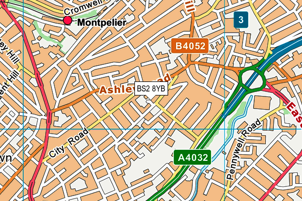 BS2 8YB map - OS VectorMap District (Ordnance Survey)