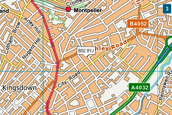 BS2 8YJ map - OS VectorMap District (Ordnance Survey)