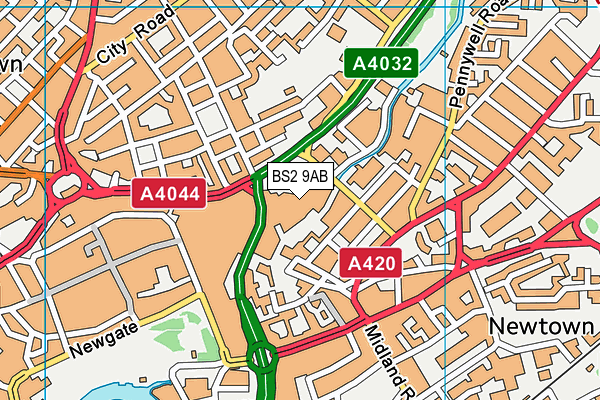 BS2 9AB map - OS VectorMap District (Ordnance Survey)