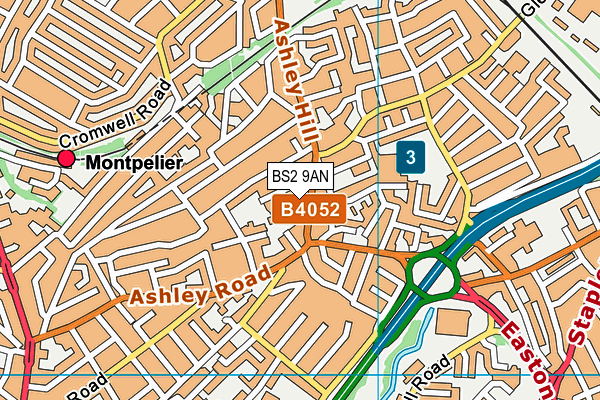 BS2 9AN map - OS VectorMap District (Ordnance Survey)