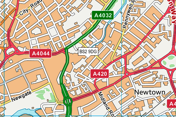 BS2 9DG map - OS VectorMap District (Ordnance Survey)