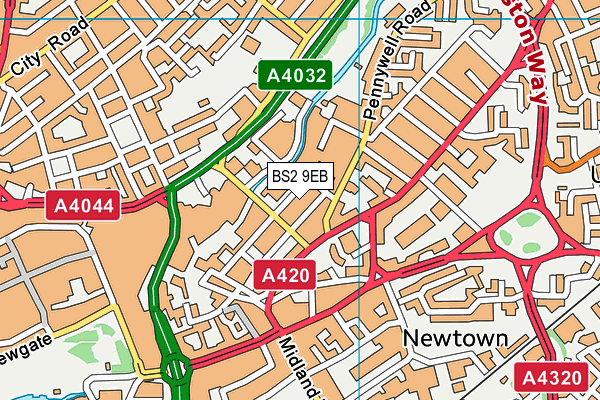 BS2 9EB map - OS VectorMap District (Ordnance Survey)