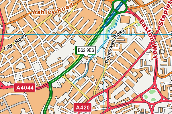 BS2 9ES map - OS VectorMap District (Ordnance Survey)