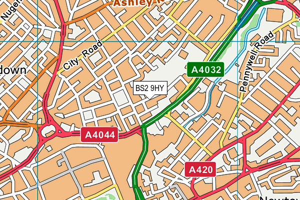 BS2 9HY map - OS VectorMap District (Ordnance Survey)