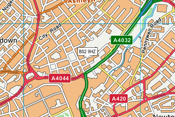 BS2 9HZ map - OS VectorMap District (Ordnance Survey)