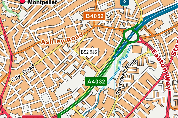 BS2 9JS map - OS VectorMap District (Ordnance Survey)