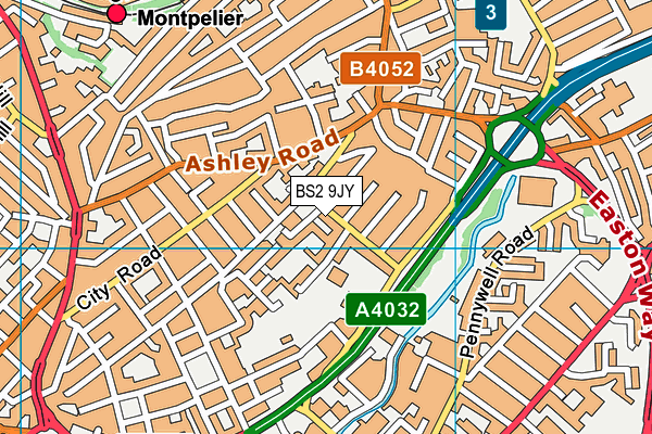 BS2 9JY map - OS VectorMap District (Ordnance Survey)