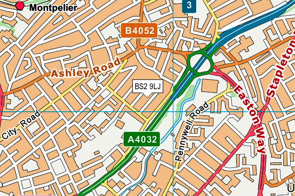 BS2 9LJ map - OS VectorMap District (Ordnance Survey)