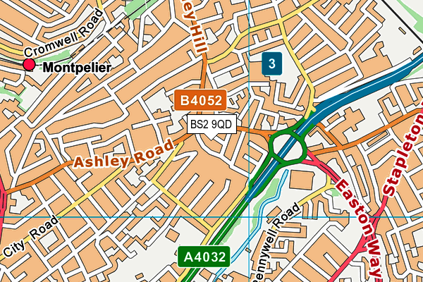 BS2 9QD map - OS VectorMap District (Ordnance Survey)