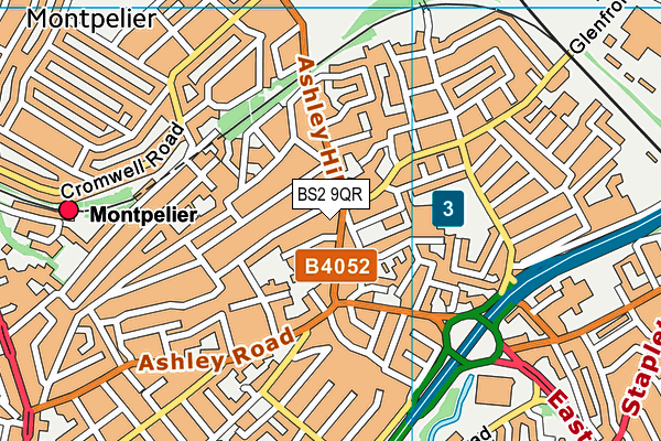 BS2 9QR map - OS VectorMap District (Ordnance Survey)