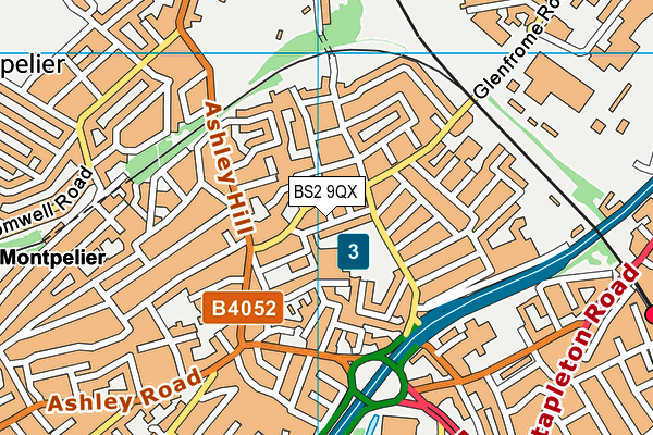 BS2 9QX map - OS VectorMap District (Ordnance Survey)