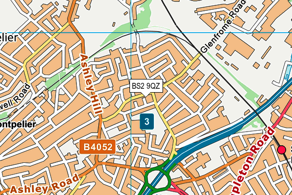 BS2 9QZ map - OS VectorMap District (Ordnance Survey)