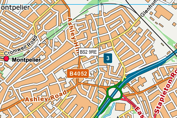 BS2 9RE map - OS VectorMap District (Ordnance Survey)